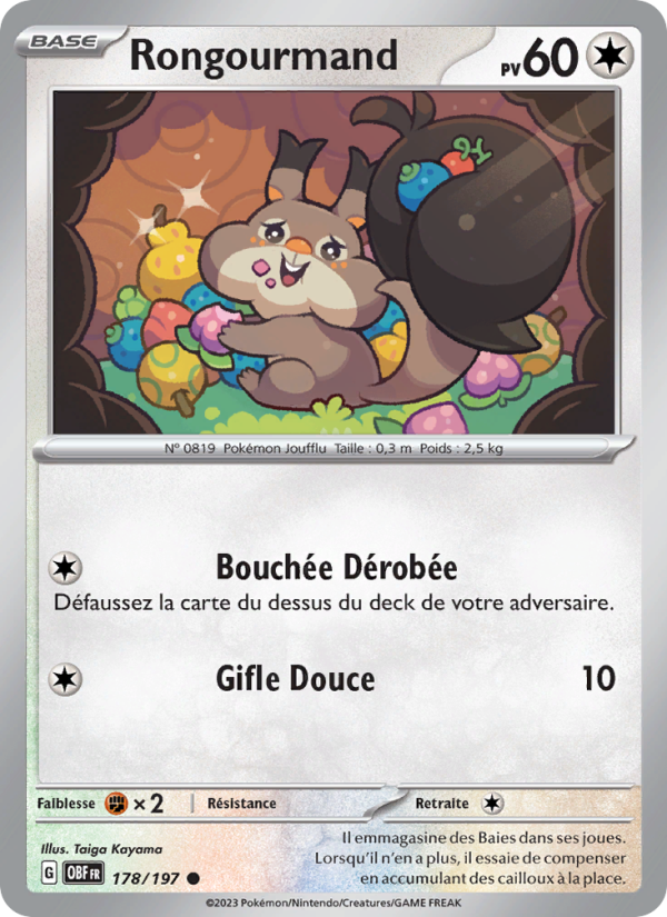 Rongourmand 178 — Flammes Obsidiennes (French Pokémon TCG card)