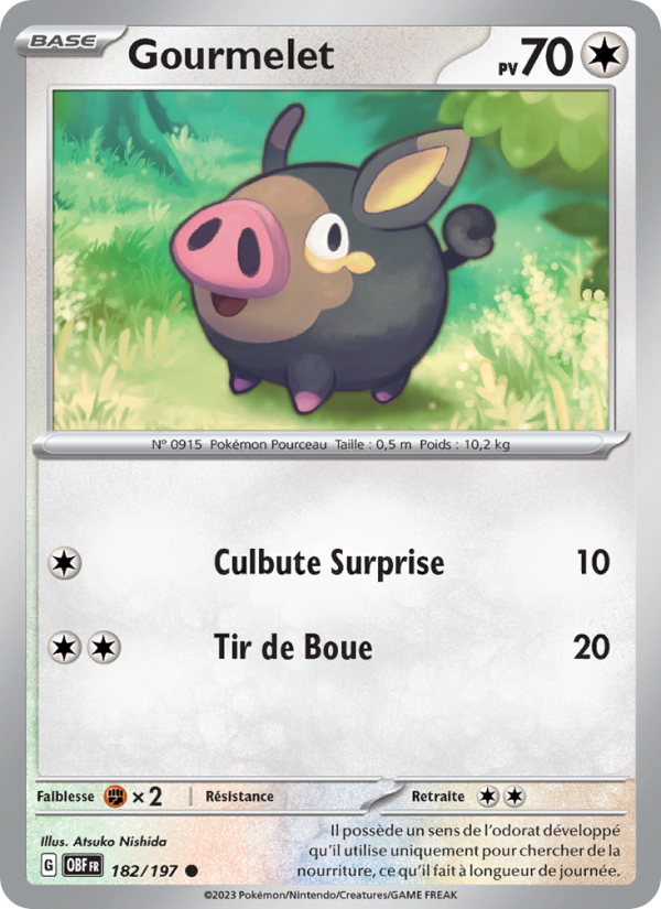 Gourmelet 182 — Flammes Obsidiennes (French Pokémon TCG card)
