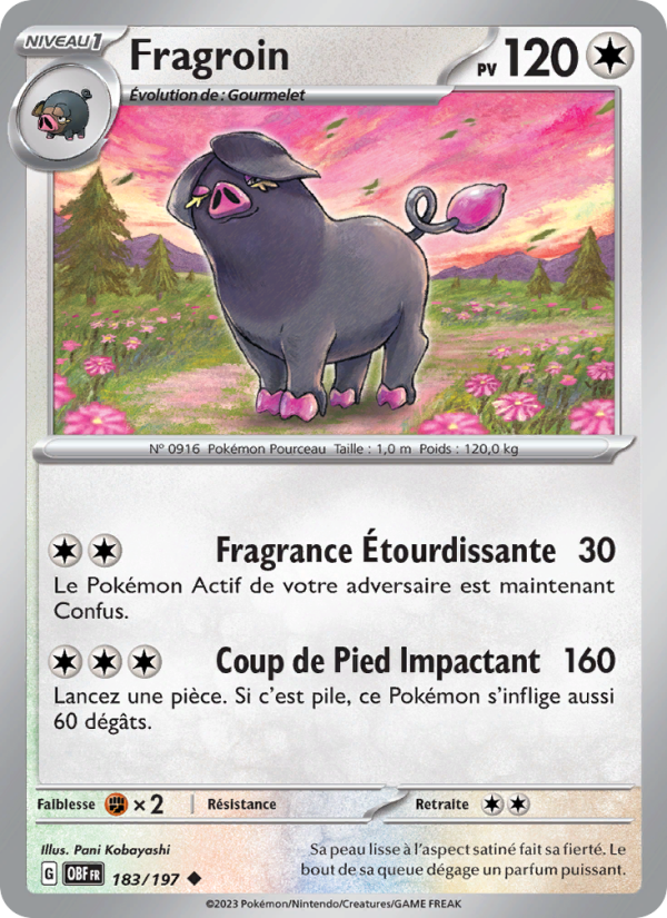 Fragroin 183 — Flammes Obsidiennes (French Pokémon TCG card)