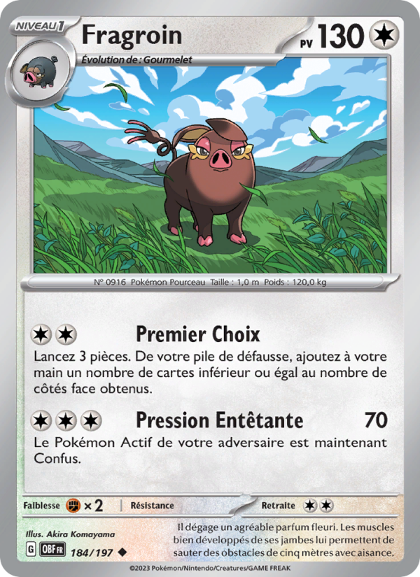 Fragroin 184 — Flammes Obsidiennes (French Pokémon TCG card)