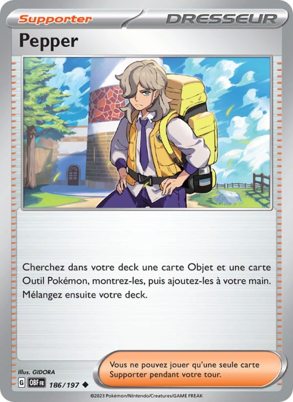 Pepper 186 — Flammes Obsidiennes (French Pokémon TCG card)