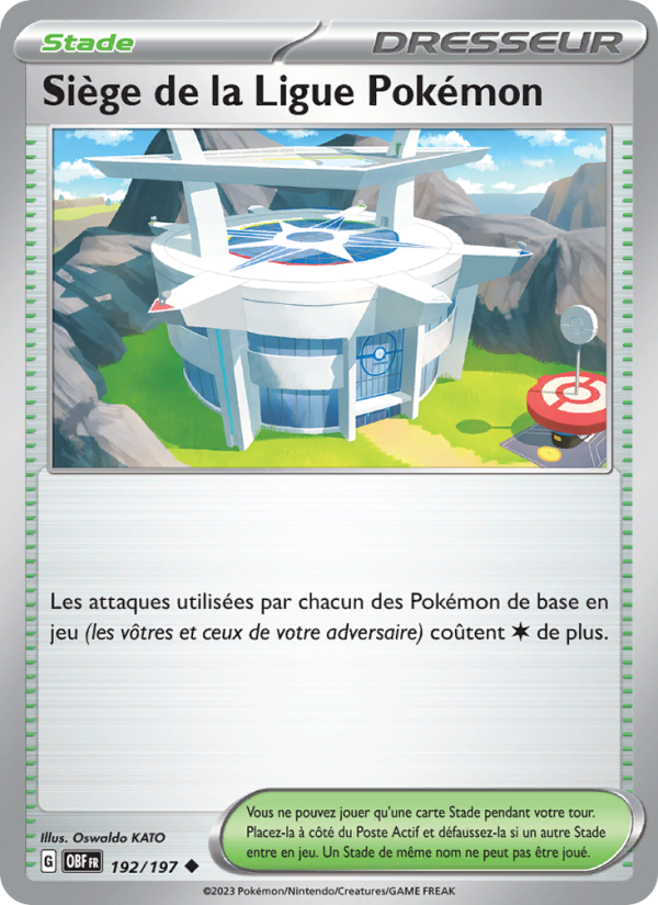 Siège de la Ligue Pokémon 192 — Flammes Obsidiennes (French Pokémon TCG card)