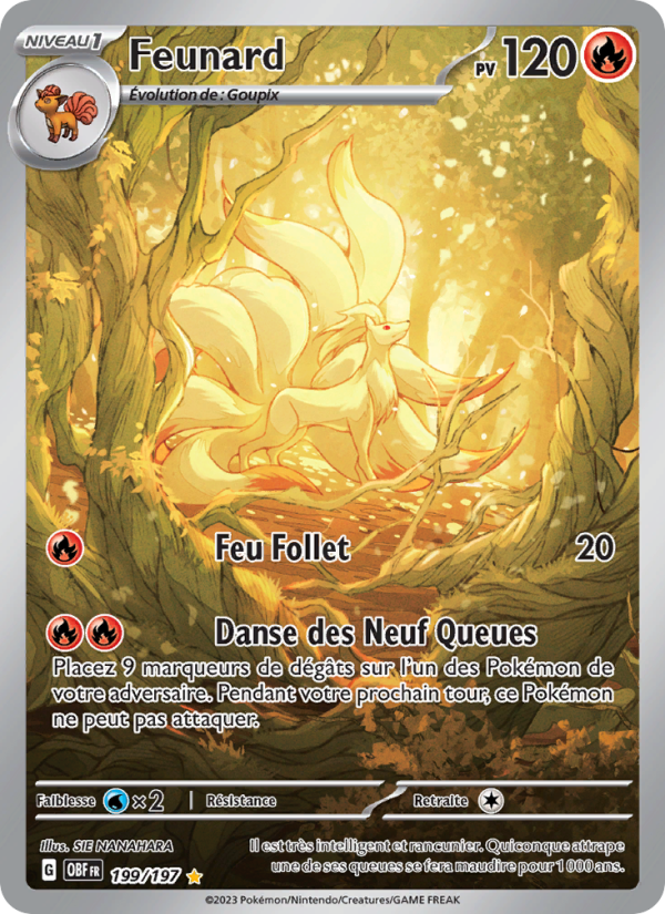 Feunard 199 — Flammes Obsidiennes (French Pokémon TCG card)