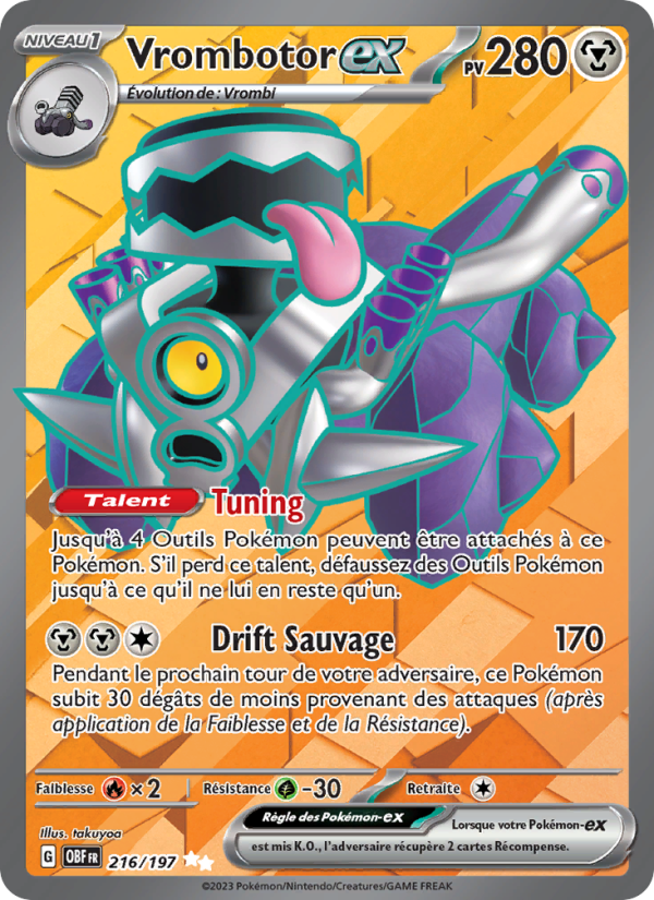 Vrombotor-ex 216 — Flammes Obsidiennes (French Pokémon TCG card)