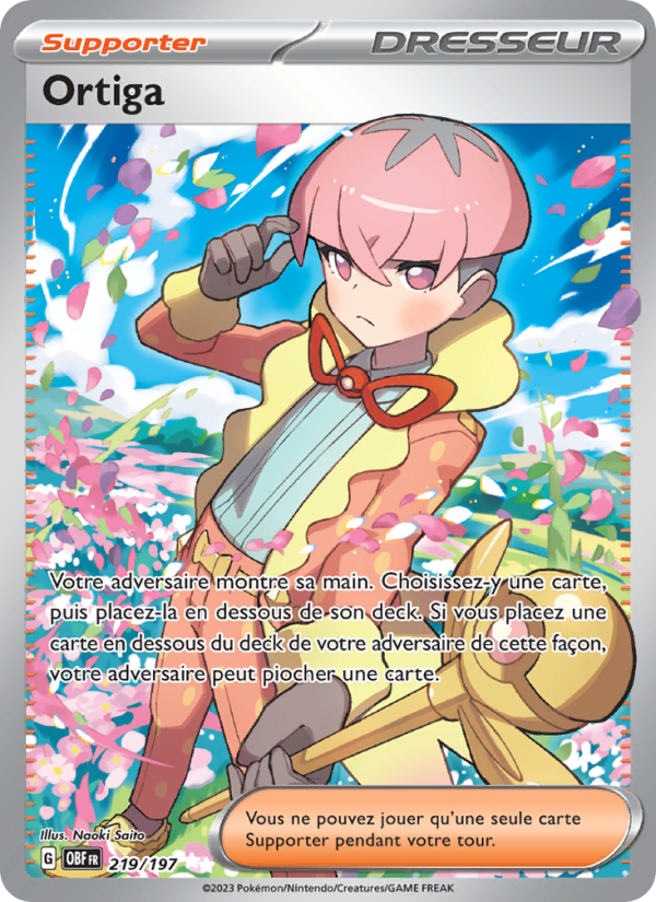 Ortiga 219 — Flammes Obsidiennes (French Pokémon TCG card)