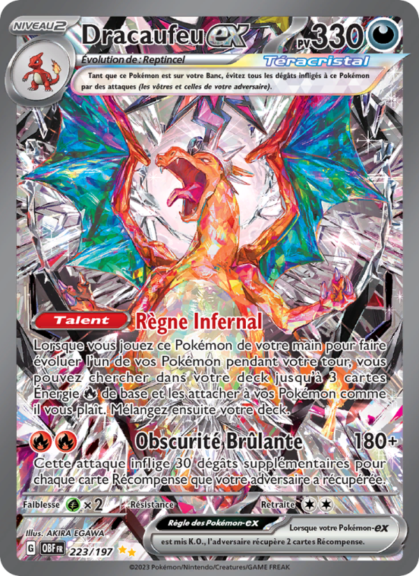 Dracaufeu-ex 223 — Flammes Obsidiennes (French Pokémon TCG card)