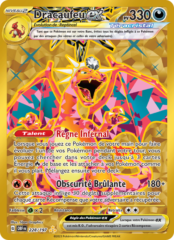 Dracaufeu-ex 228 — Flammes Obsidiennes (French Pokémon TCG card)