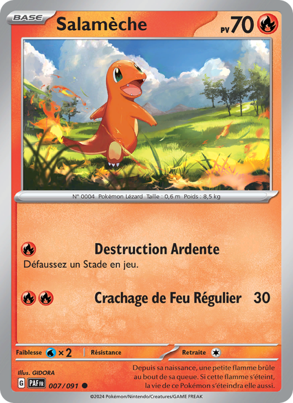 Salamèche 007 — Destinées de Paldea (French Pokémon TCG card)