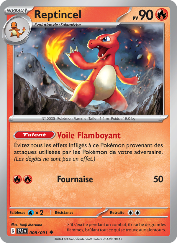 Reptincel 008 — Destinées de Paldea (French Pokémon TCG card)