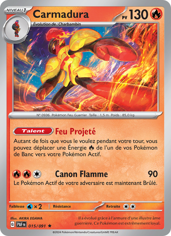Carmadura 015 — Destinées de Paldea (French Pokémon TCG card)