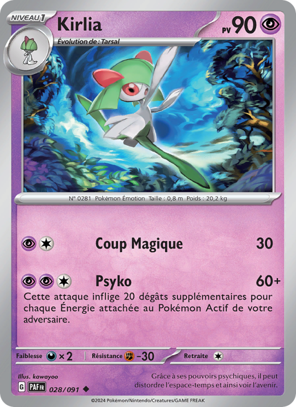 Kirlia 028 — Destinées de Paldea (French Pokémon TCG card)