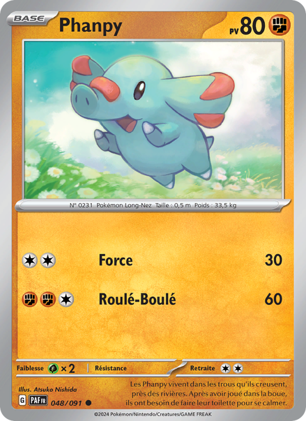 Phanpy 048 — Destinées de Paldea (French Pokémon TCG card)