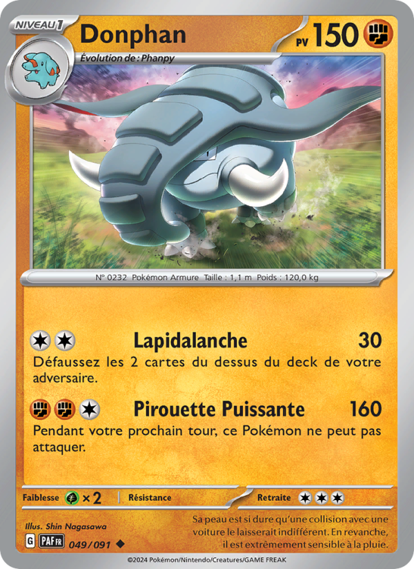 Donphan 049 — Destinées de Paldea (French Pokémon TCG card)