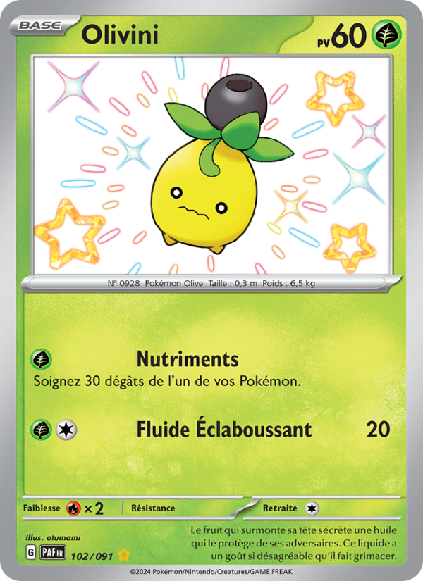 Olivini 102 — Destinées de Paldea (French Pokémon TCG card)