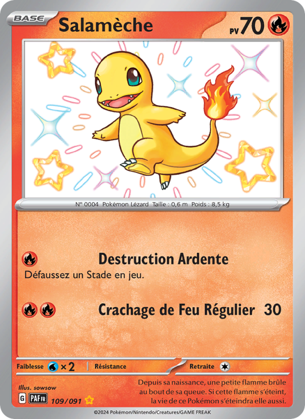 Salamèche 109 — Destinées de Paldea (French Pokémon TCG card)