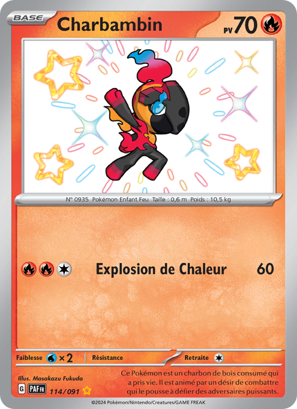 Charbambin 114 — Destinées de Paldea (French Pokémon TCG card)