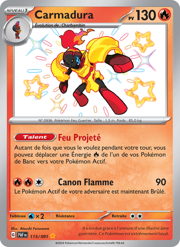 Carmadura 115 — Destinées de Paldea (French Pokémon TCG card)