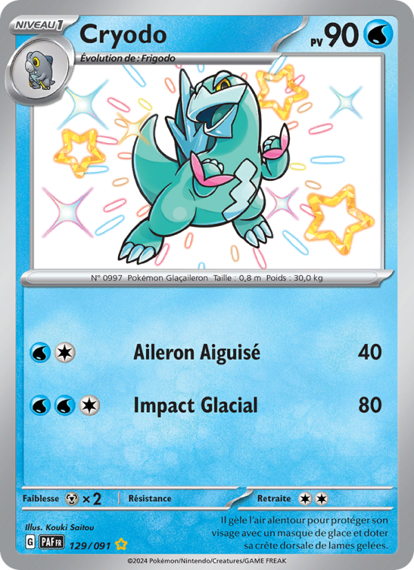 Cryodo 129 — Destinées de Paldea (French Pokémon TCG card)