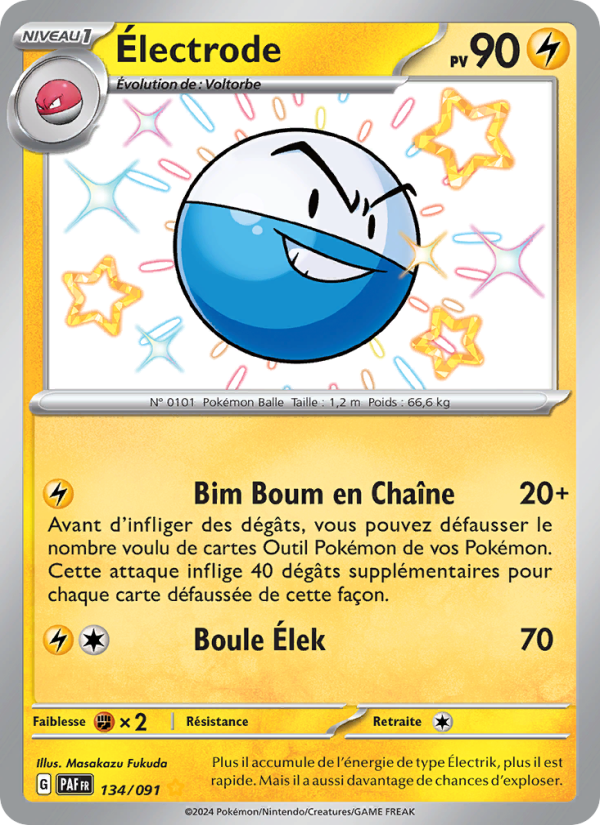 Électrode 134 — Destinées de Paldea (French Pokémon TCG card)