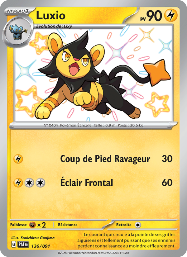 Luxio 136 — Destinées de Paldea (French Pokémon TCG card)