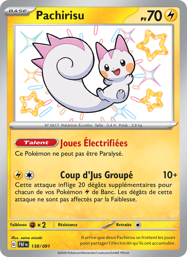 Pachirisu 138 — Destinées de Paldea (French Pokémon TCG card)