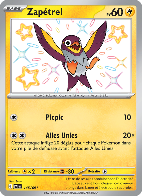 Zapétrel 145 — Destinées de Paldea (French Pokémon TCG card)