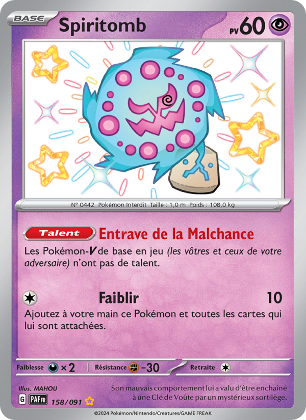 Spiritomb 158 — Destinées de Paldea (French Pokémon TCG card)
