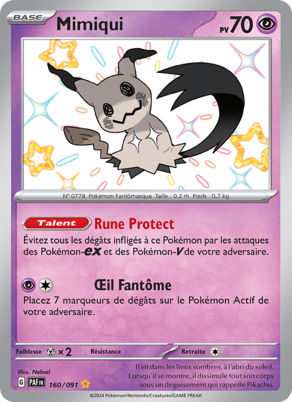 Mimiqui 160 — Destinées de Paldea (French Pokémon TCG card)