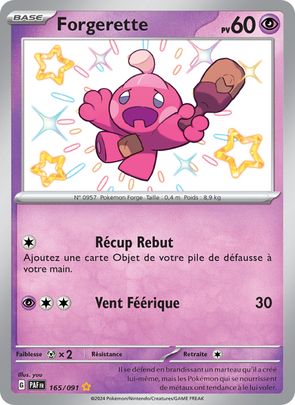 Forgerette 165 — Destinées de Paldea (French Pokémon TCG card)