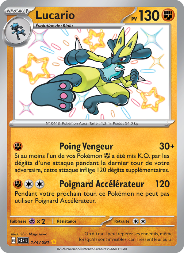 Lucario 174 — Destinées de Paldea (French Pokémon TCG card)