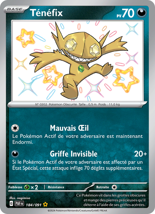 Ténéfix 184 — Destinées de Paldea (French Pokémon TCG card)