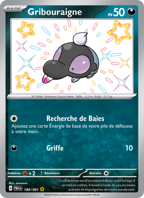 Gribouraigne 189 — Destinées de Paldea (French Pokémon TCG card)