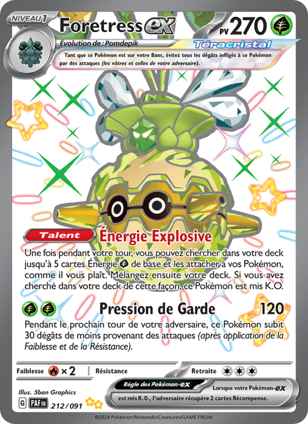 Foretress-ex 212 — Destinées de Paldea (French Pokémon TCG card)