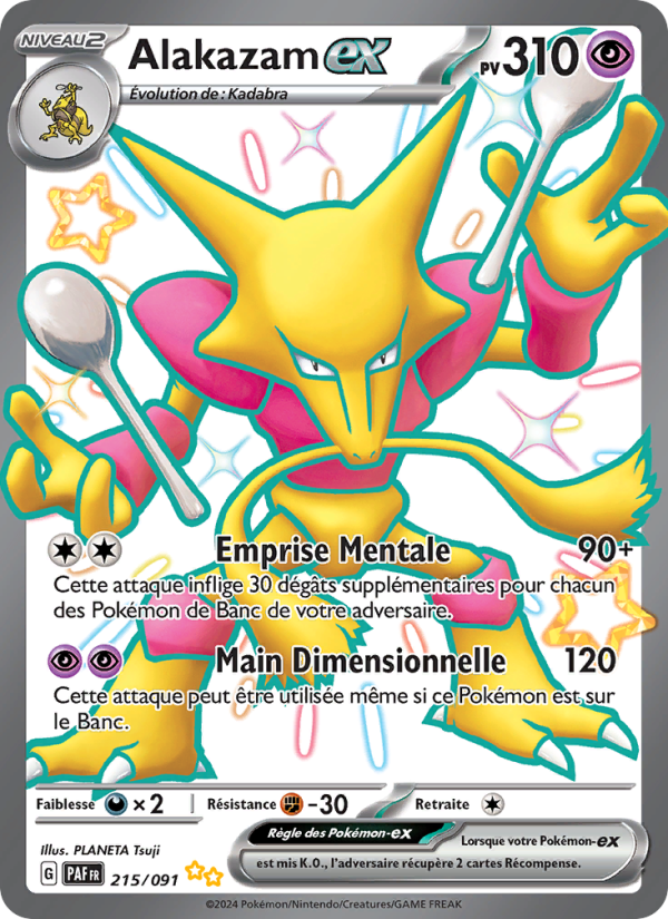 Alakazam-ex 215 — Destinées de Paldea (French Pokémon TCG card)