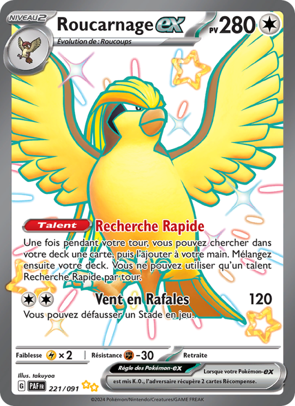 Roucarnage-ex 221 — Destinées de Paldea (French Pokémon TCG card)