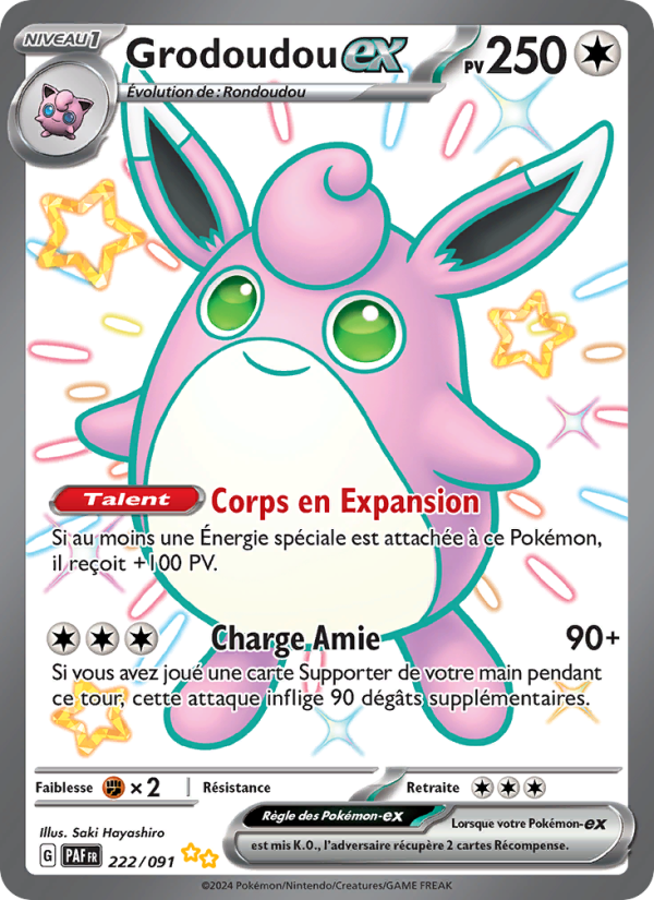 Grodoudou-ex 222 — Destinées de Paldea (French Pokémon TCG card)