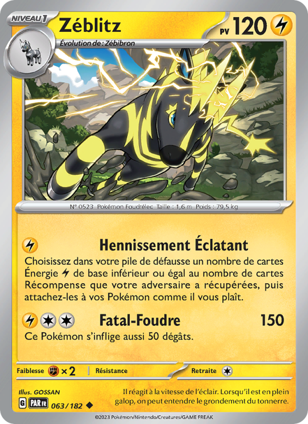 Zéblitz 063 — Faille Paradoxe (French Pokémon TCG card)
