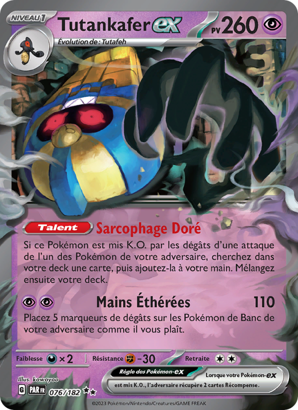 Tutankafer-ex 076 — Faille Paradoxe (French Pokémon TCG card)