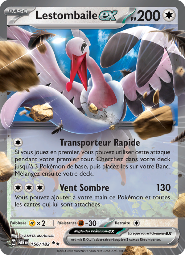Lestombaile-ex 156 — Faille Paradoxe (French Pokémon TCG card)