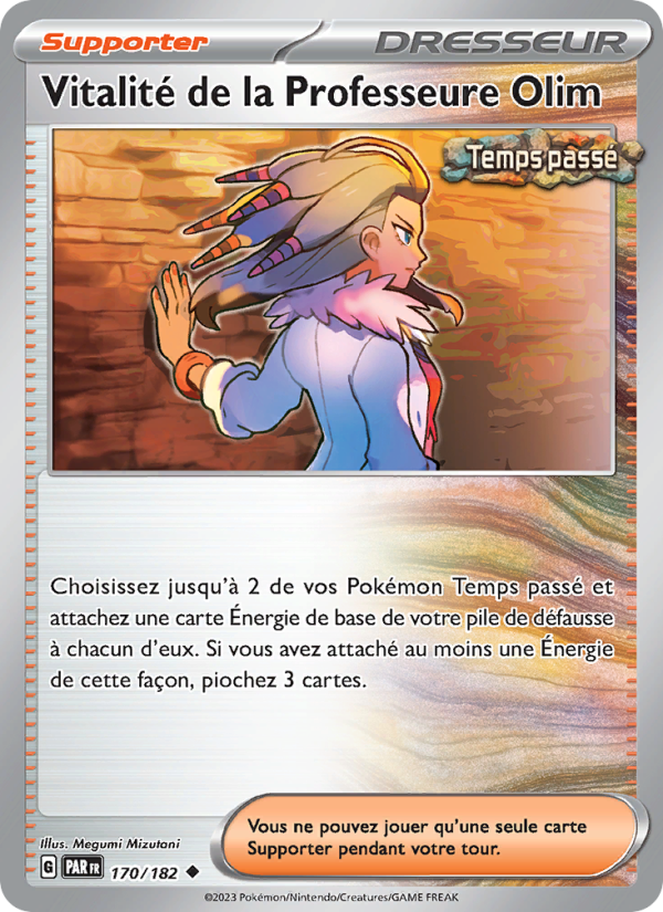 Vitalité de la Professeure Olim 170 — Faille Paradoxe (French Pokémon TCG card)