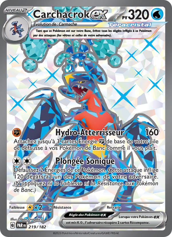 Carchacrok-ex 219 — Faille Paradoxe (French Pokémon TCG card)