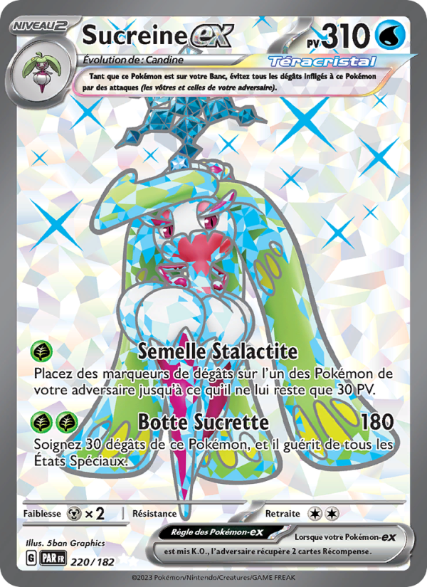 Sucreine-ex 220 — Faille Paradoxe (French Pokémon TCG card)