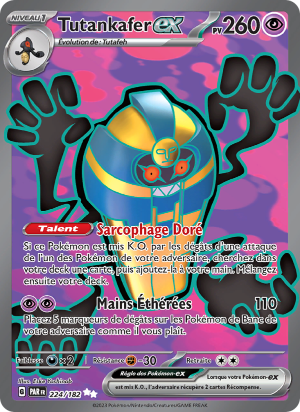 Tutankafer-ex 224 — Faille Paradoxe (French Pokémon TCG card)
