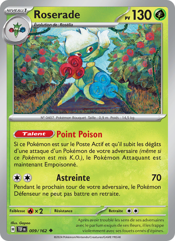 Roserade 009 — Forces Temporelles (French Pokémon TCG card)