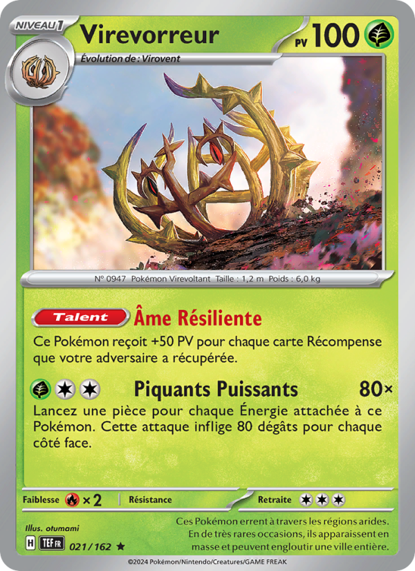 Virevorreur 021 — Forces Temporelles (French Pokémon TCG card)