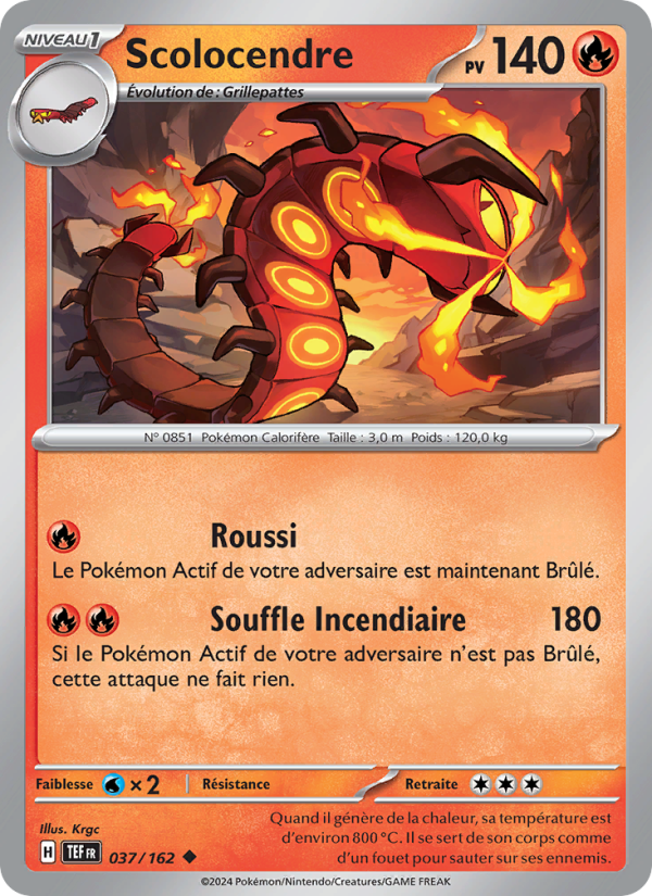 Scolocendre 037 — Forces Temporelles (French Pokémon TCG card)