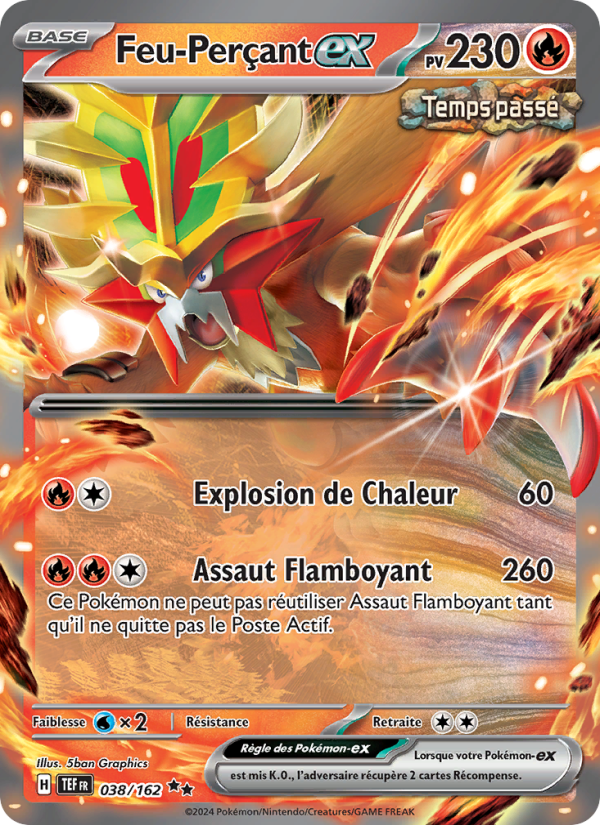 Feu-Perçant-ex 038 — Forces Temporelles (French Pokémon TCG card)