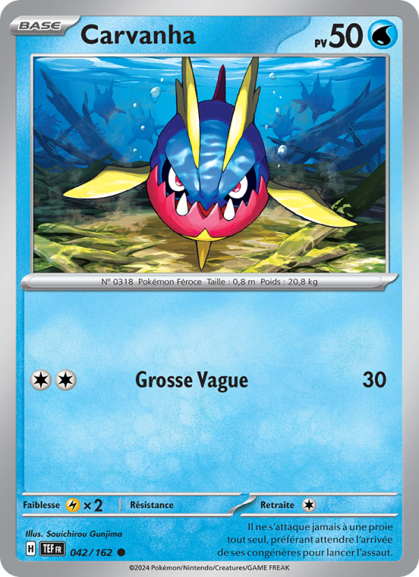 Carvanha 042 — Forces Temporelles (French Pokémon TCG card)