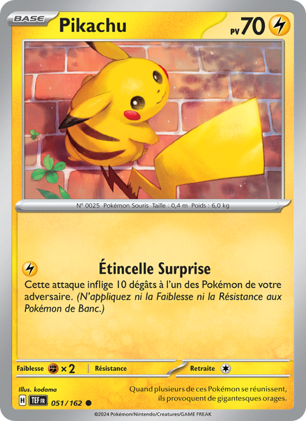 Pikachu 051 — Forces Temporelles (French Pokémon TCG card)