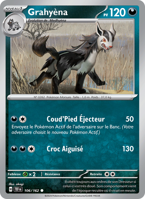 Grahyèna 106 — Forces Temporelles (French Pokémon TCG card)